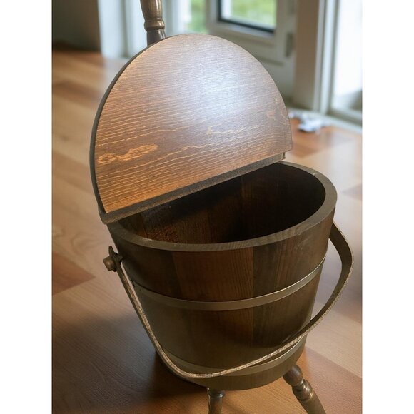 Vintage Firkin Lamp by Basketville on Legs– Never Used – Original Box – Rustic P - Picture 5 of 12